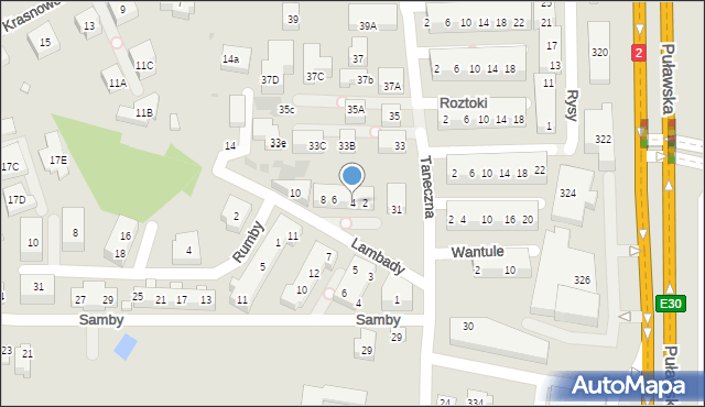 Warszawa, Lambady, 4, mapa Warszawy