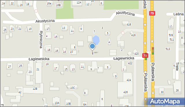 Warszawa, Łagiewnicka, 6, mapa Warszawy