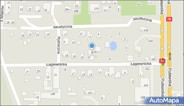 Warszawa, Łagiewnicka, 8, mapa Warszawy