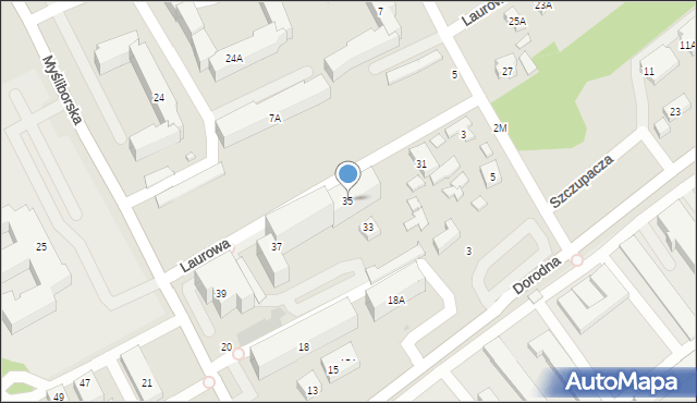 Warszawa, Laurowa, 35, mapa Warszawy