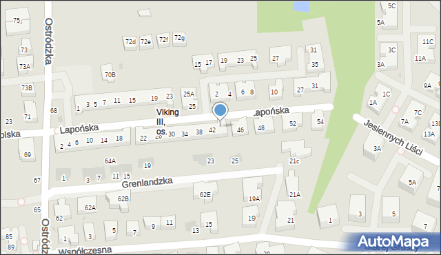 Warszawa, Lapońska, 44, mapa Warszawy