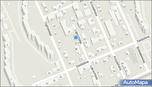 Warszawa, Łąkocińska, 11, mapa Warszawy