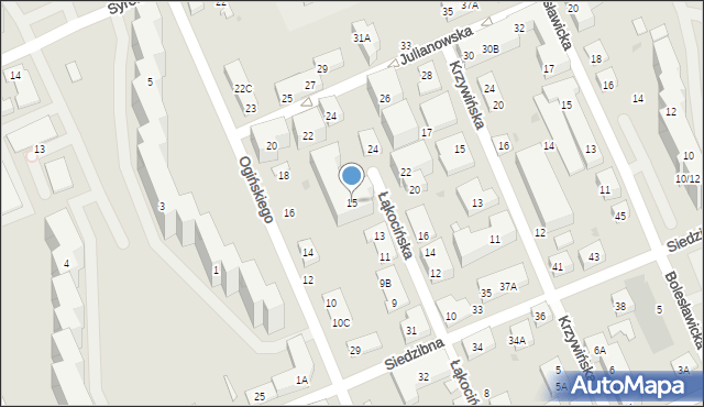 Warszawa, Łąkocińska, 15, mapa Warszawy