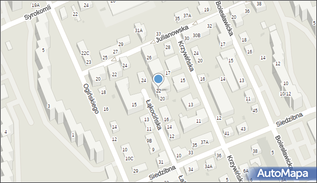 Warszawa, Łąkocińska, 22, mapa Warszawy