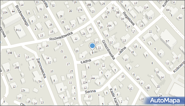 Warszawa, Ładna, 9, mapa Warszawy