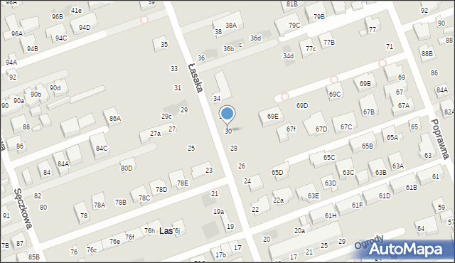 Warszawa, Łasaka Henryka, 30, mapa Warszawy