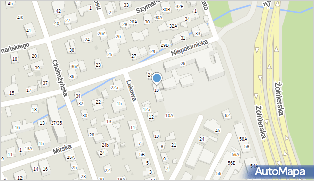 Warszawa, Lakowa, 16, mapa Warszawy
