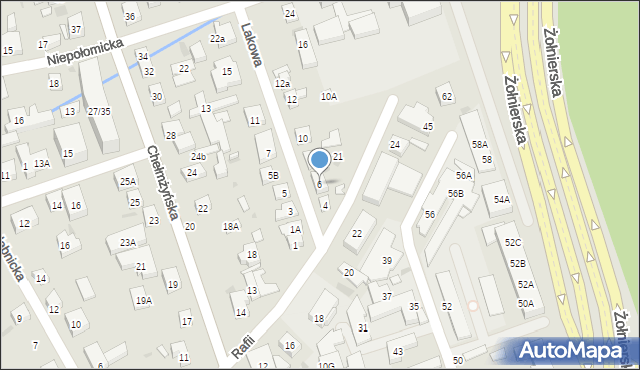 Warszawa, Lakowa, 6, mapa Warszawy