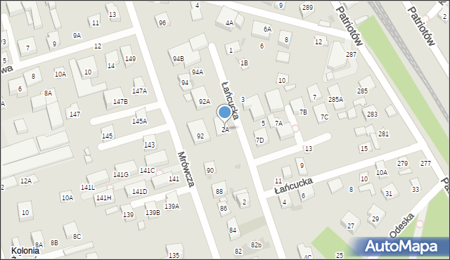 Warszawa, Łańcucka, 2A, mapa Warszawy