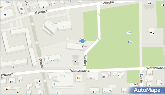 Warszawa, Łaguny Antoniego Pankracego, 3, mapa Warszawy