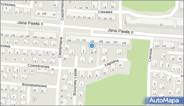 Warszawa, Łagodna, 11, mapa Warszawy