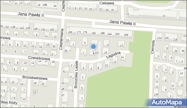 Warszawa, Łagodna, 9, mapa Warszawy