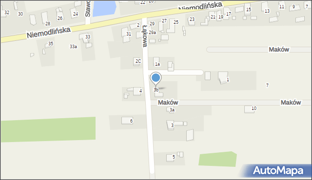 Wawelno, Łąkowa, 3b, mapa Wawelno