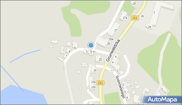 Węgorzyno, Łąkowa, 2, mapa Węgorzyno