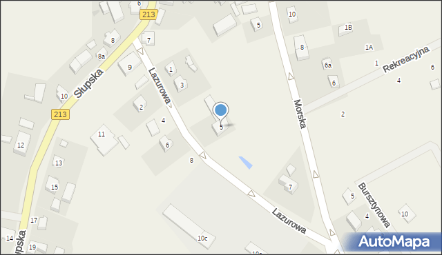 Wicko, Lazurowa, 5, mapa Wicko