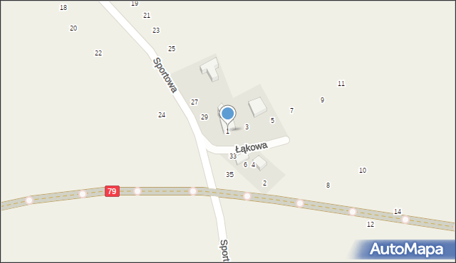 Więckowice, Łąkowa, 1, mapa Więckowice