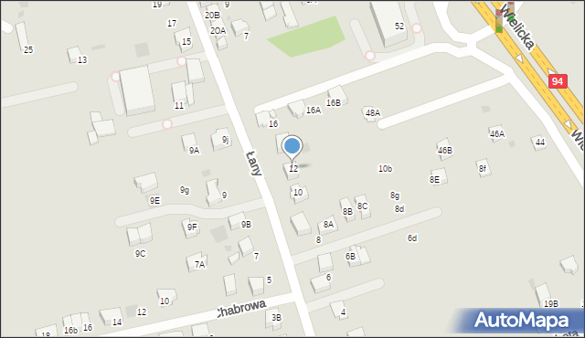 Wieliczka, Łany, 12, mapa Wieliczka