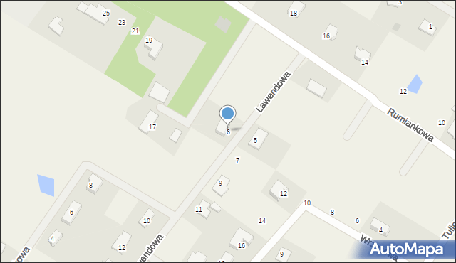 Wikielec, Lawendowa, 6, mapa Wikielec