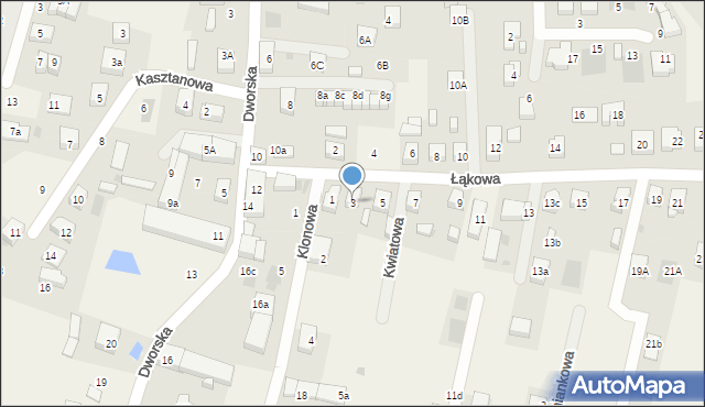 Wilczyce, Łąkowa, 3, mapa Wilczyce