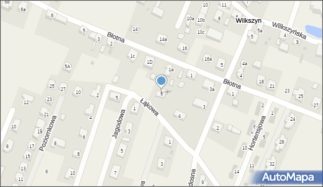 Wilkszyn, Łąkowa, 6, mapa Wilkszyn