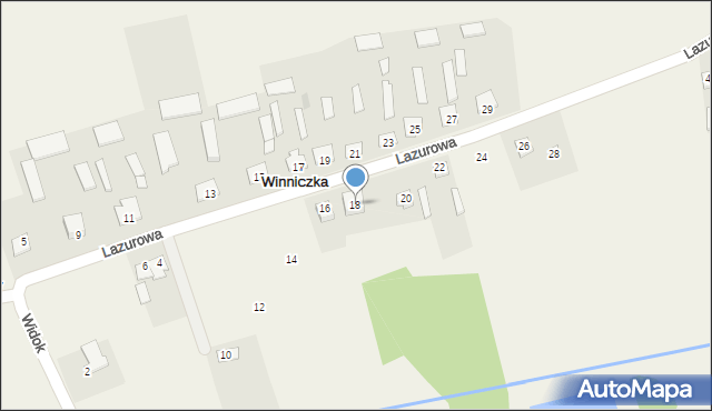 Winniczka, Lazurowa, 18, mapa Winniczka