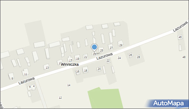 Winniczka, Lazurowa, 23, mapa Winniczka
