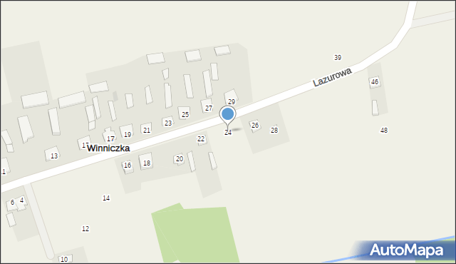 Winniczka, Lazurowa, 24, mapa Winniczka