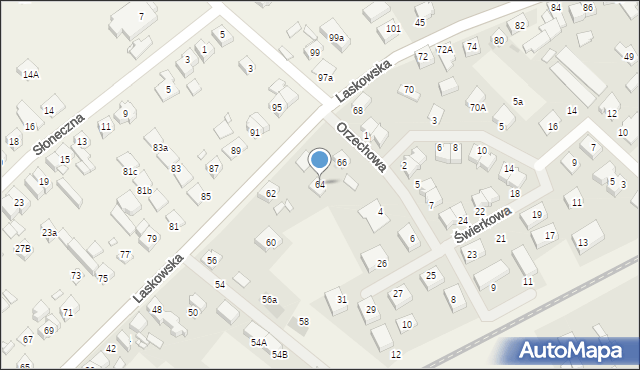 Wiry, Laskowska, 64, mapa Wiry