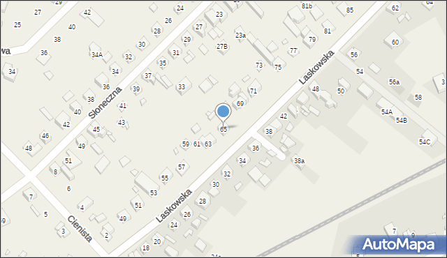 Wiry, Laskowska, 65, mapa Wiry