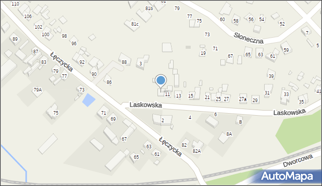 Wiry, Laskowska, 9, mapa Wiry