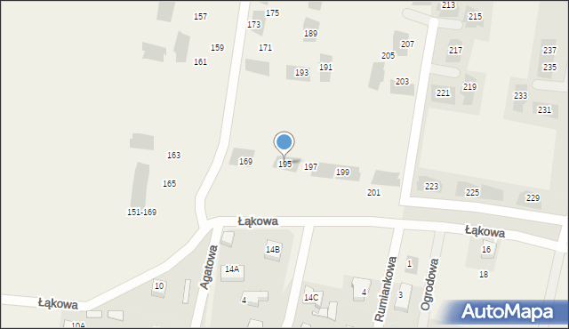 Wiślinka, Łąkowa, 195, mapa Wiślinka