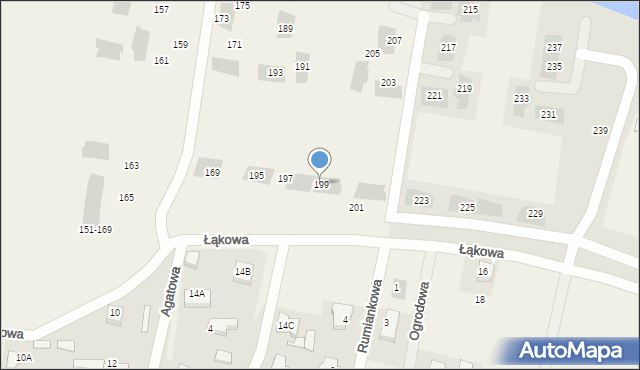 Wiślinka, Łąkowa, 199, mapa Wiślinka