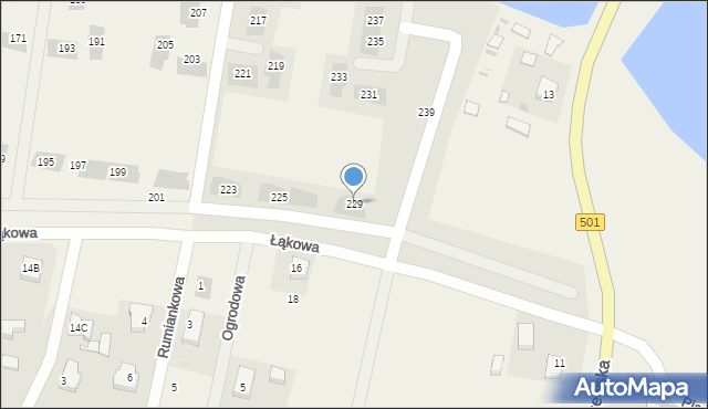 Wiślinka, Łąkowa, 229, mapa Wiślinka