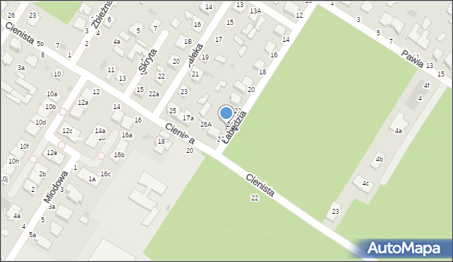 Włocławek, Łabędzia, 24a, mapa Włocławka