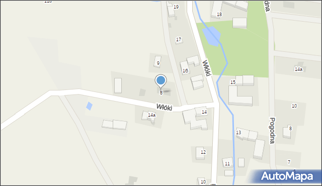 Włóki, Łąkowa, 8, mapa Włóki