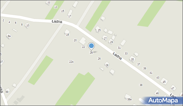 Wodzisław Śląski, Ładna, 24, mapa Wodzisławia Śląskiego