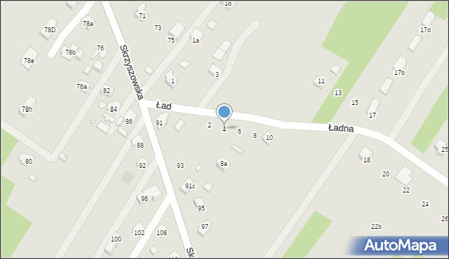 Wodzisław Śląski, Ładna, 4, mapa Wodzisławia Śląskiego