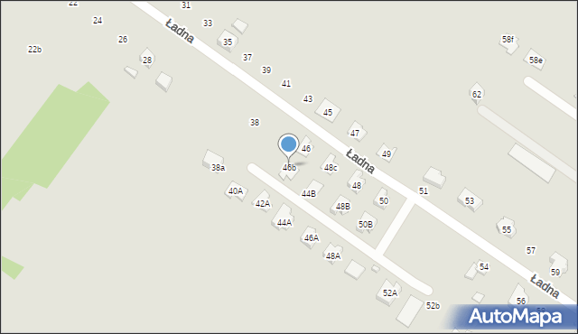 Wodzisław Śląski, Ładna, 46b, mapa Wodzisławia Śląskiego