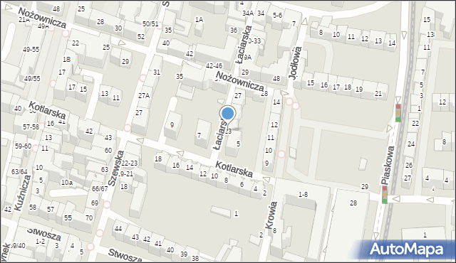 Wrocław, Łaciarska, 23, mapa Wrocławia