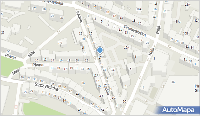 Wrocław, Ładna, 17, mapa Wrocławia