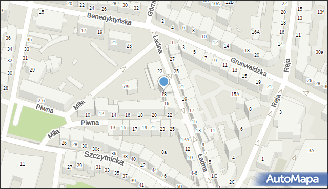 Wrocław, Ładna, 18, mapa Wrocławia