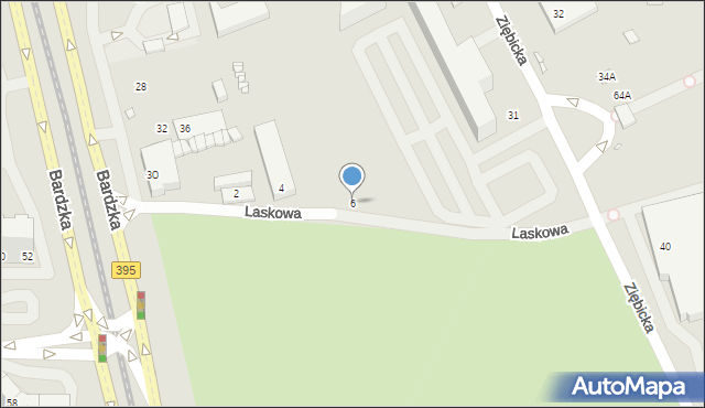 Wrocław, Laskowa, 6, mapa Wrocławia