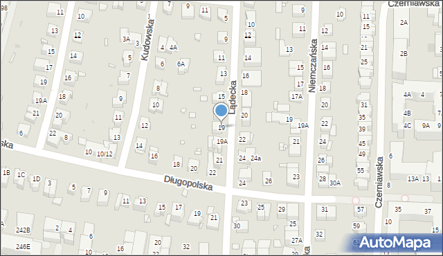 Wrocław, Lądecka, 19, mapa Wrocławia