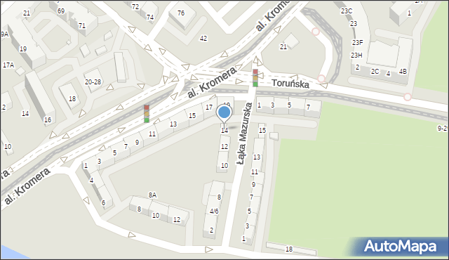 Wrocław, Łąka Mazurska, 14, mapa Wrocławia