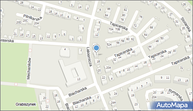 Wrocław, Lakiernicza, 16A, mapa Wrocławia