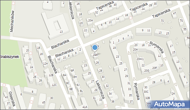 Wrocław, Lakiernicza, 24A, mapa Wrocławia