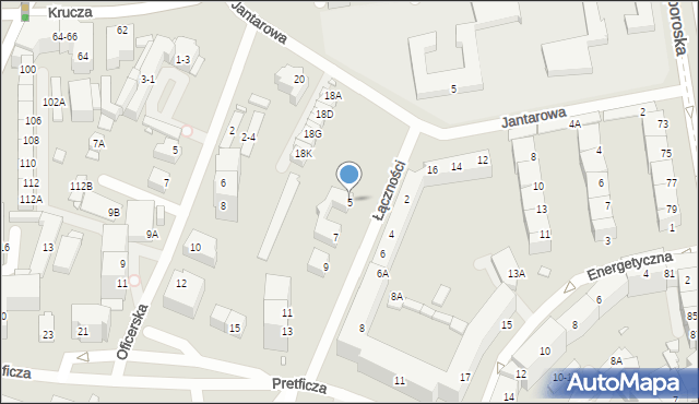 Wrocław, Łączności, 5, mapa Wrocławia