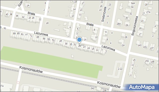 Wrocław, Lazurowa, 29, mapa Wrocławia