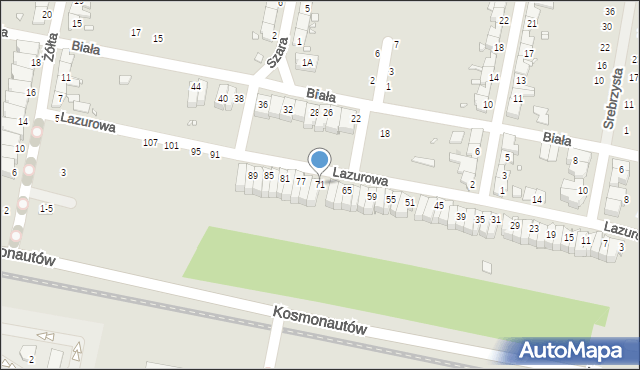 Wrocław, Lazurowa, 71, mapa Wrocławia