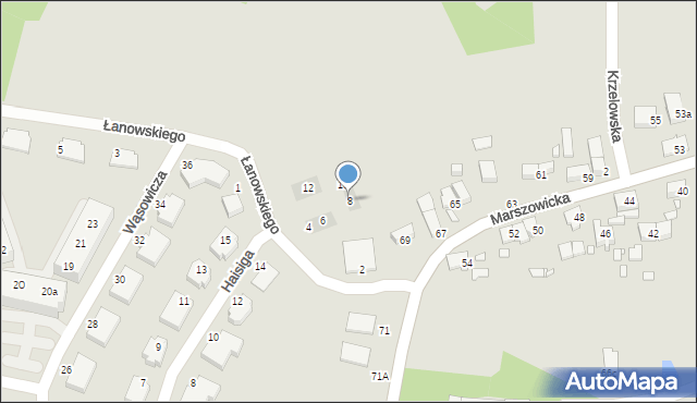 Wrocław, Łanowskiego Jerzego, 8, mapa Wrocławia